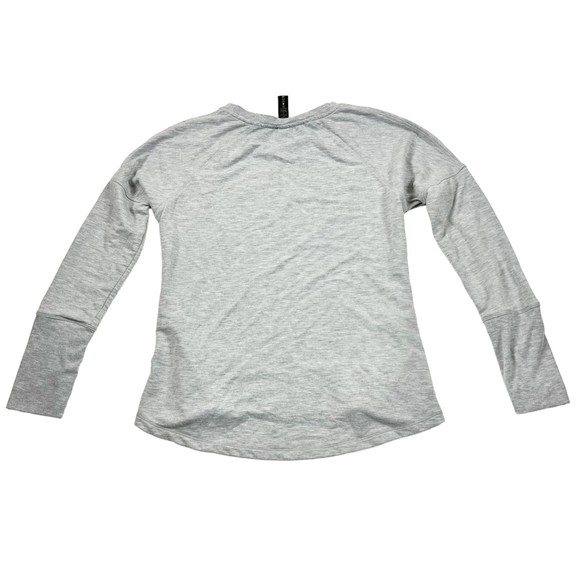Yogalicious Long Sleeve Top Soft Sweatshirt Zip Hem Pullover Thumb Hole Gray, M - Picture 4 of 8